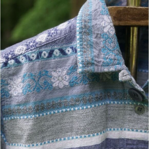 Vintage 90s Little Angels Boy’s Blue Grey Button Up Shirt - Picture 5 of 6